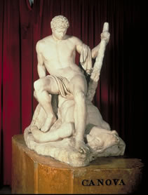 Escultura de Teseo con el Minotauro
